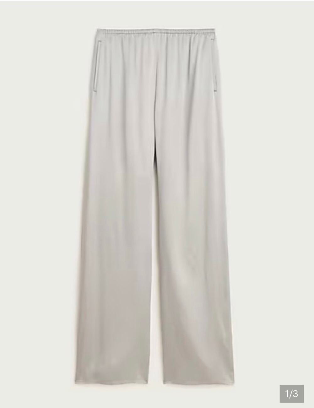 J. Crew Cosmo Pant Wide-Leg Pull-On Luster Charmeuse Silver Size XS NWT